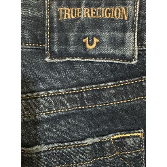 True‎ Religion Halle Jeans Womens Mid Rise Super Skinny Blue Dark Wash 25x28 EUC - Picture 5 of 6